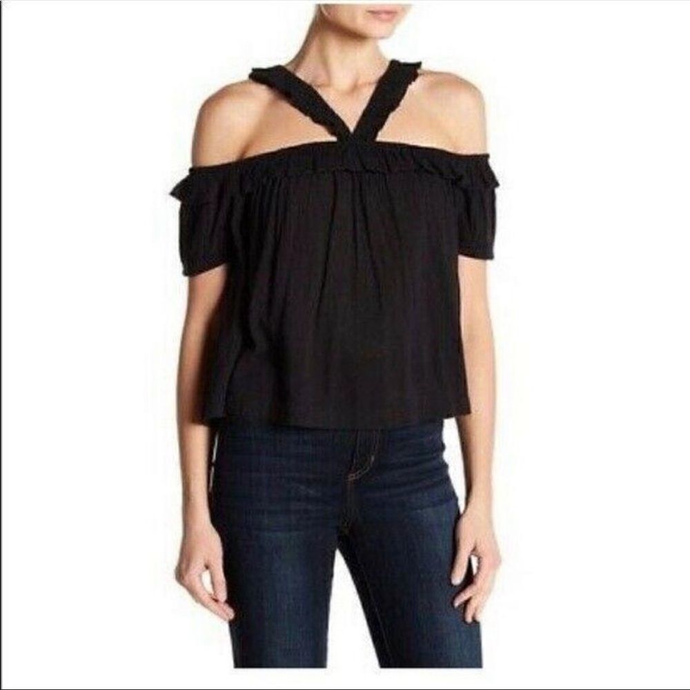 Melrose and Market Women Cold Shoulder Ruffle Tops